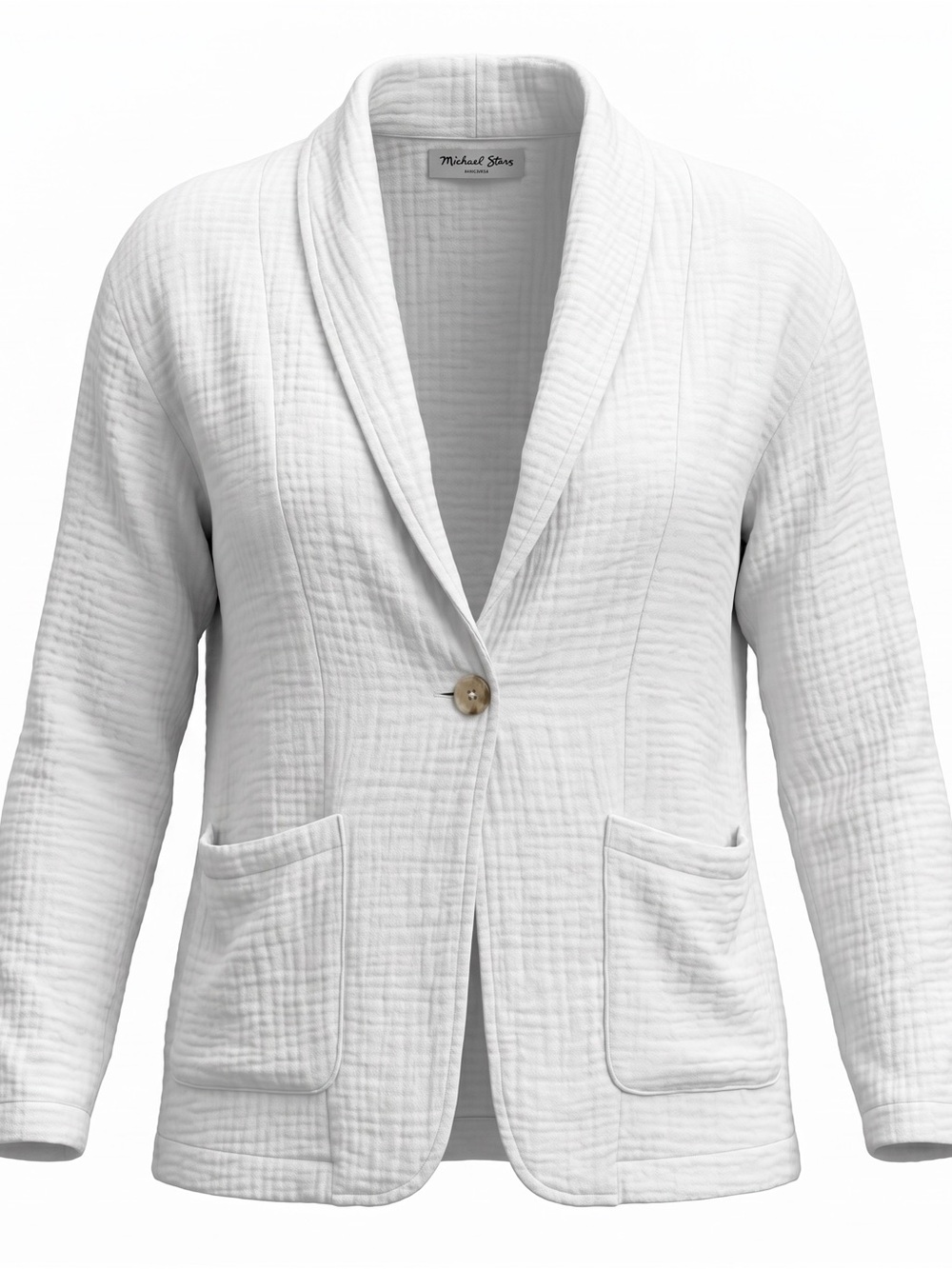 NWT: LA Designer 100% Cotton Gauze Open-Front Summer Beach  Blazer Jacket